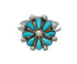 Authentic Sterling Silver Zuni Turquoise Flower Ring Size 5-3/4 AX130081